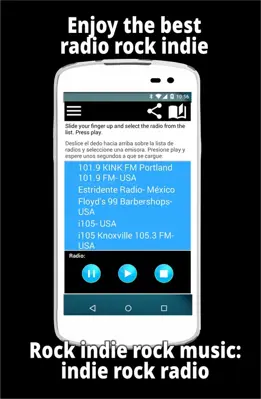 Rock indie rock music indie rock radio rock indie android App screenshot 1